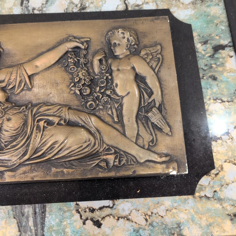 Andrew Kolb & Son Neoclassical Relief Wall Art Gold Frame Cherub Style 875 image 3