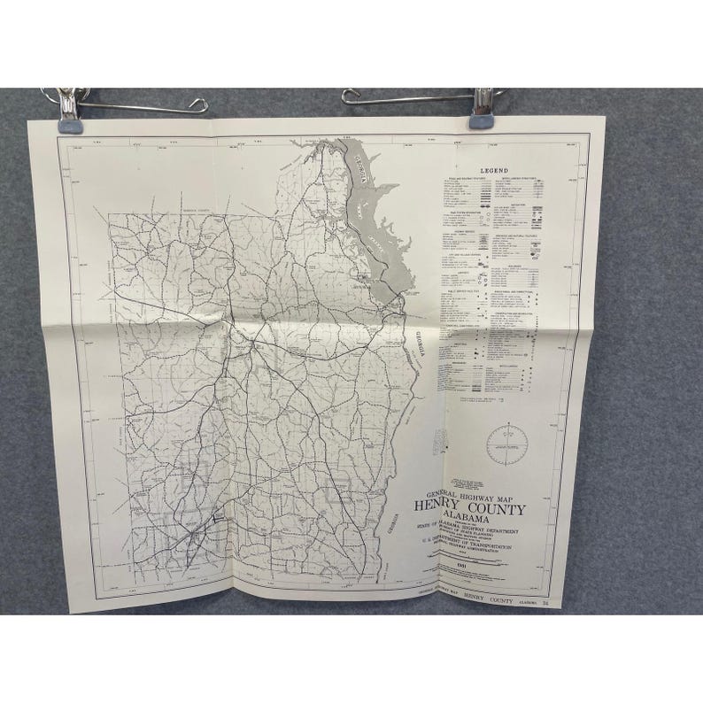 1981 Henry County Alabama General Landstraße Vintage Map Topographic Road 19 "x 18" Bild 1