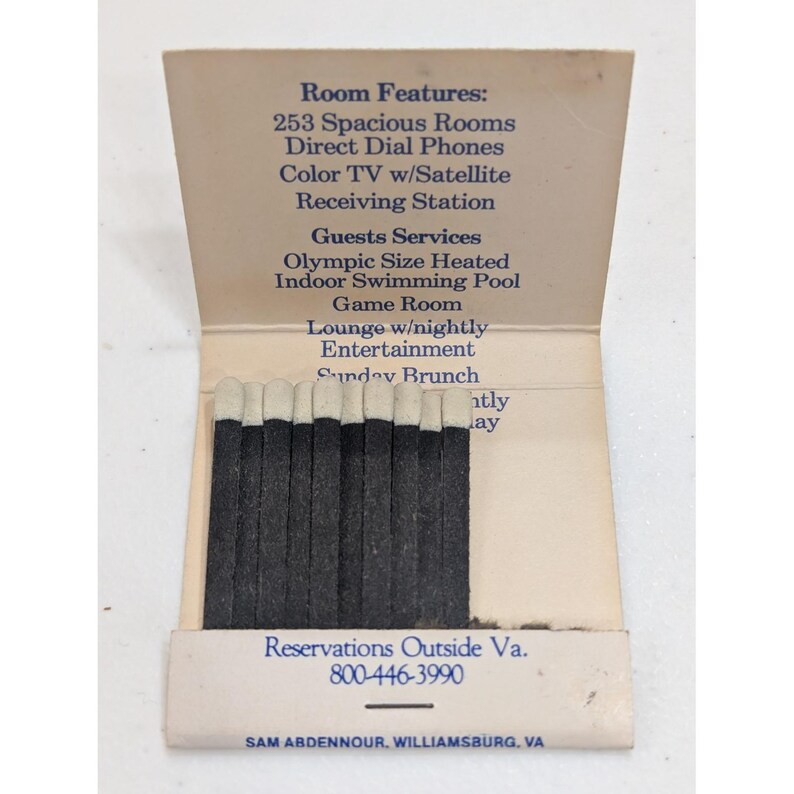 Vintage The George Washington Inn Williamsburg VA Matchbook Souvenir Collectible image 3