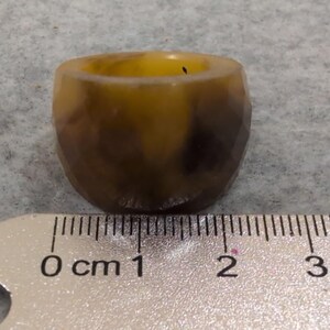Unique Vintage Faceted Amber Brown Resin Ring Statement Fashion Jewelry image 4
