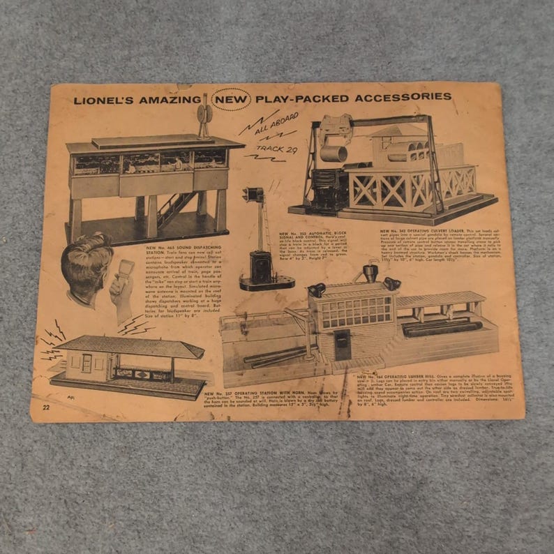Vintage 1956 Lionel Trains Catalog Pages New Haven Locomotive Accessories 2350 image 3