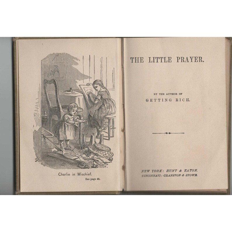 The Little Prayer Antique Childrens Book Hunt & Eaton Cranston Stowe Hardcover image 2