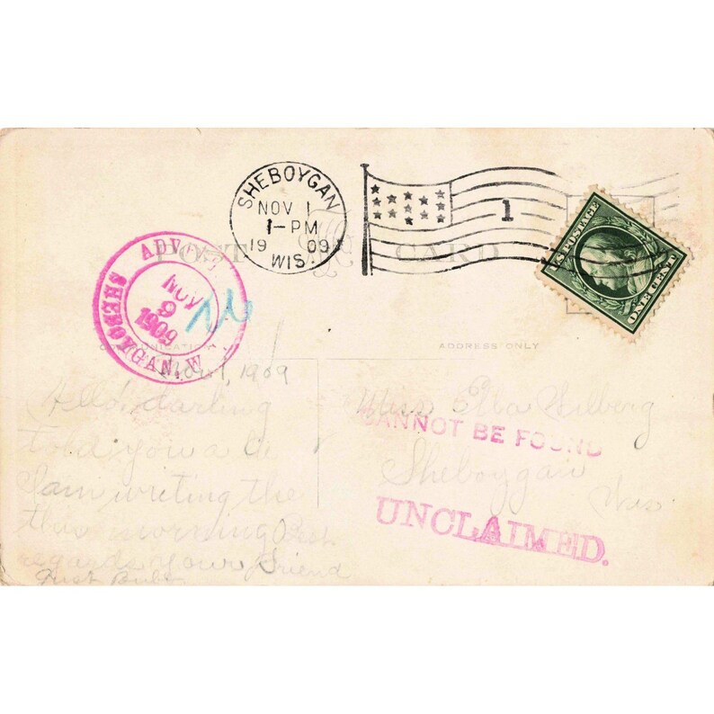 Vtg 1909 Taylor Art Co Series 470 Postcard Romantic Comic Sheboygan WI VG image 2