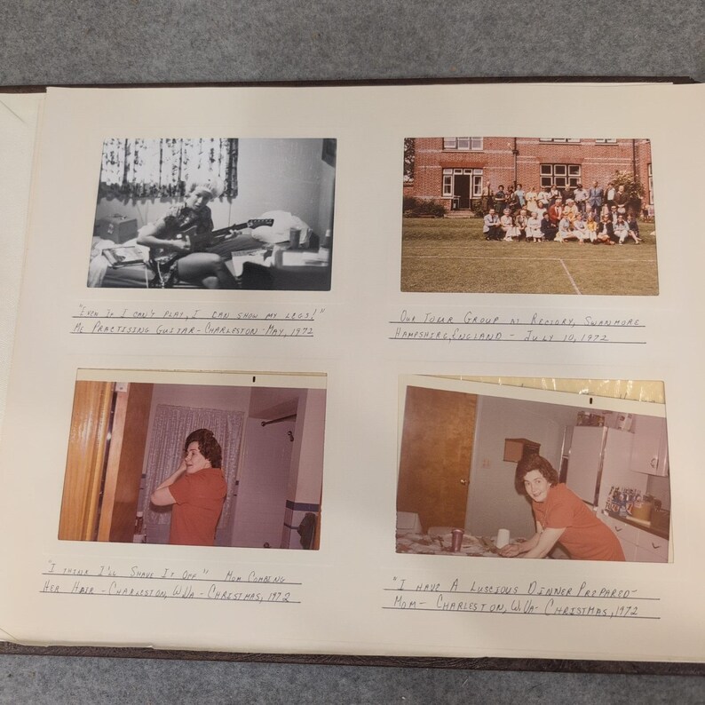 Vintage album uit 1972-1973 van de familie Harrington uit Charleston, West Virginia, van kolonel Patricia Harrington van de Amerikaanse luchtmacht. afbeelding 3