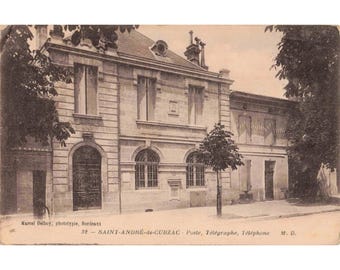 Cartão Postal Saint-Andre-de-Cubzac França Post Office Marcel Delboy Phototype