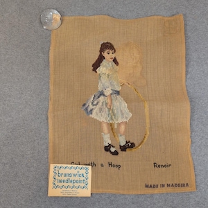 Lienzo para bordar Brunswick, Chica Renoir con aro P-965, Hecho en Madeira imagen 1