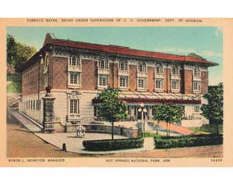 Fordyce Baths Hot Springs National Park AR Linen Postcard c1930s #34436