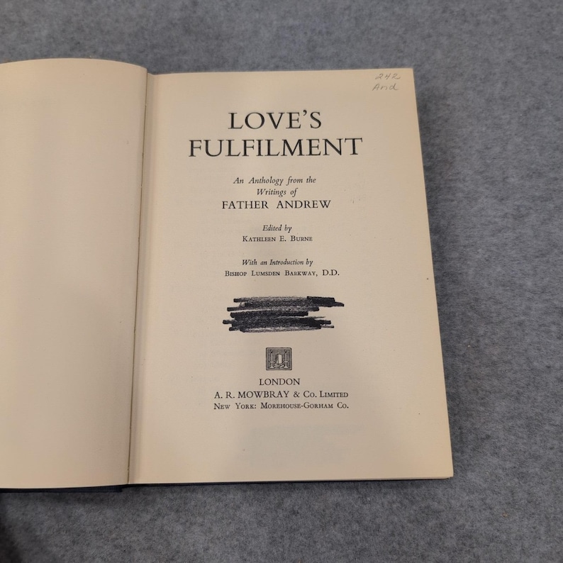 Loves Fulfilment Father Andrew Anthology 1957 Mowbrays Hardcover Religion Book image 4