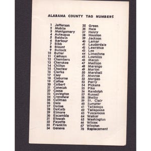 Vintage 1976 William C Daniel Alabama Circuit Judge Campaign Card Tag Numbers image 2
