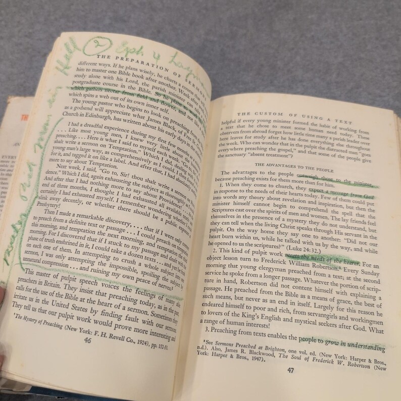 La preparación de sermones, Andrew W. Blackwood, 1948, tapa dura, Abingdon Press imagen 8