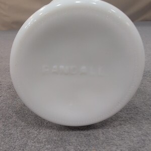 Vaso in vetro bianco latte Randall con motivo a grano testurizzato, decorazione per la casa vintage immagine 4