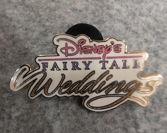 Disney's Fairy Tale Weddings 2004 Official Trading Pin White Gold Tone Logo