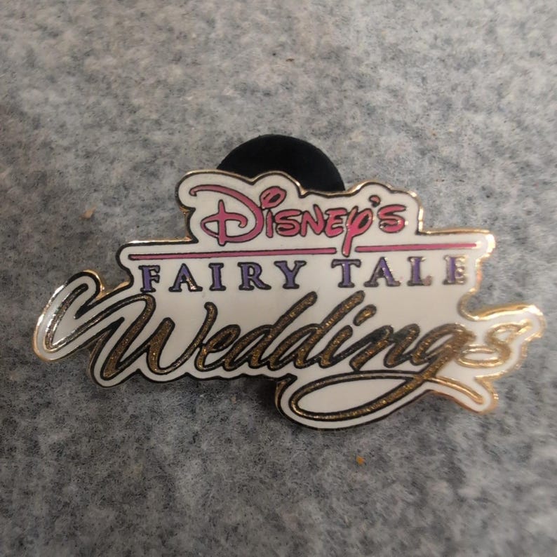 Disney's Fairy Tale Weddings 2004 Official Trading Pin White Gold Tone Logo image 1