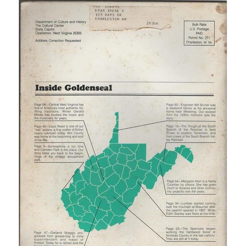 Goldenseal West Virginia Life Magazine Summer 1987 Carousel Camden Park VTG image 2