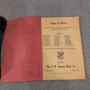 Vintage 1957 Singing In Heaven Sacred Songs Hymn Book J. M. Henson Music Co. image 3
