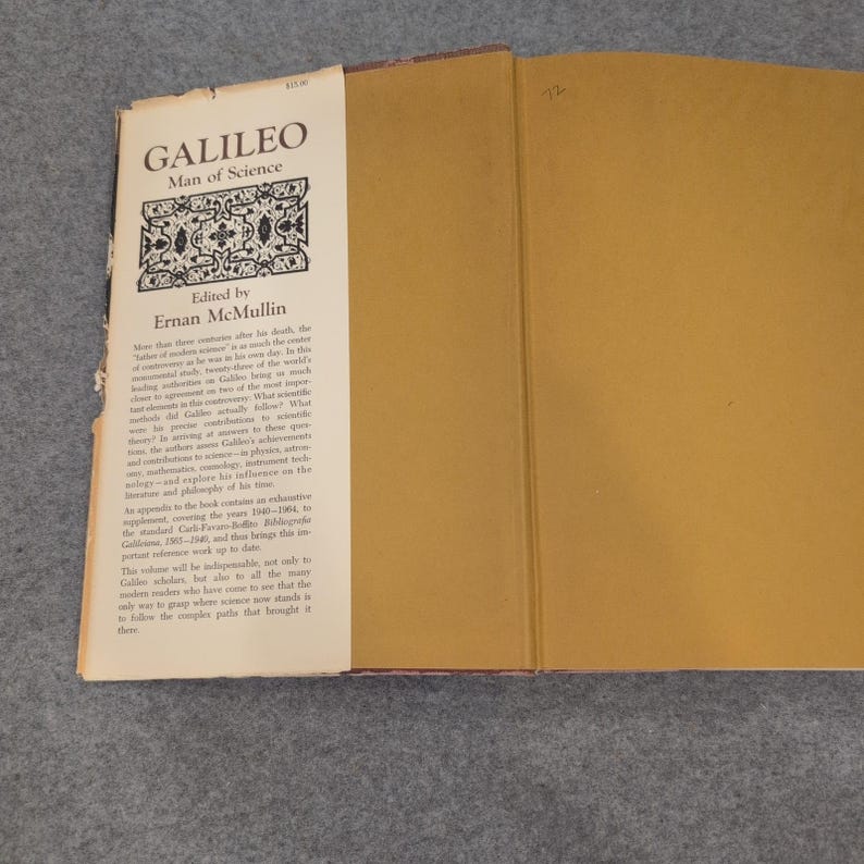 Galileo Man of Science Ernan McMullin 1967 Hardcover Book with Dust Jacket image 4