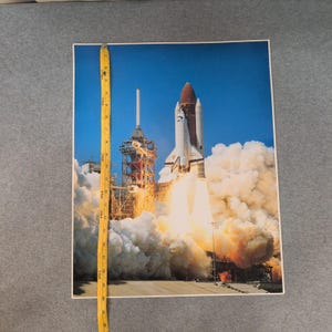 Vtg NASA Space Shuttle Challenger Launch Pad 39A Poster Kimball Concepts 20"×16" image 2