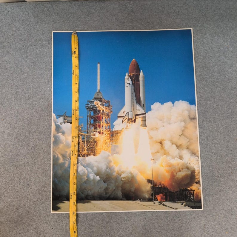 Vtg NASA Space Shuttle Challenger Launch Pad 39A Poster Kimball Concepts 20"×16" image 2