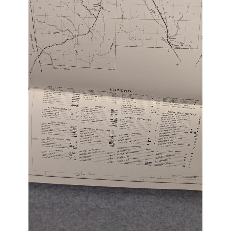 VTG 1979 General Highway Map Washington County Alabama 28" x 18" Chatom Millry image 3