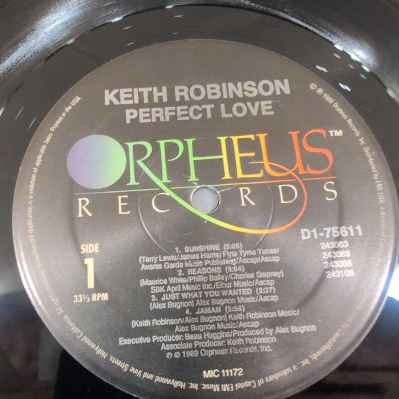 Keith Robinson Perfect Love Vinyl LP 1989 Orpheus Records D1-75611 Jazz Fusion image 4