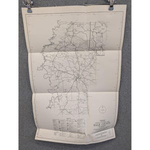 VTG 1976 Hale County Alabama General Highway Map Bureau Surveying 26" x 18" image 1