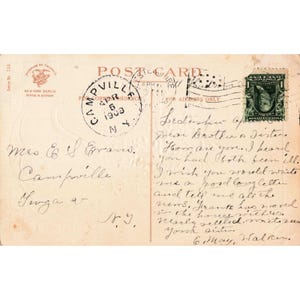 Carte postale de Pâques vintage de 1908, Lys Harpe, International Art Publishing Co, n° 733 image 2