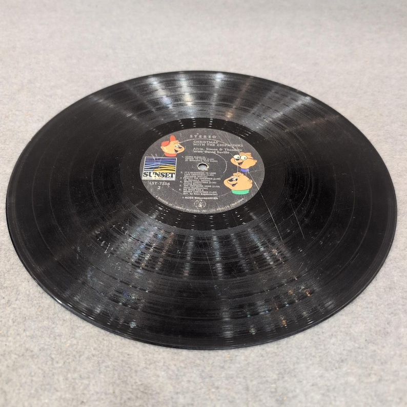 Christmas With The Chipmunks Vinyl LP Sunset LST-7256 Alvin Simon Theodore image 4