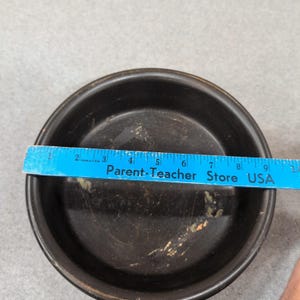 Vintage svart träpiedestalskål rund fot dekorativ catchall-skål bild 5