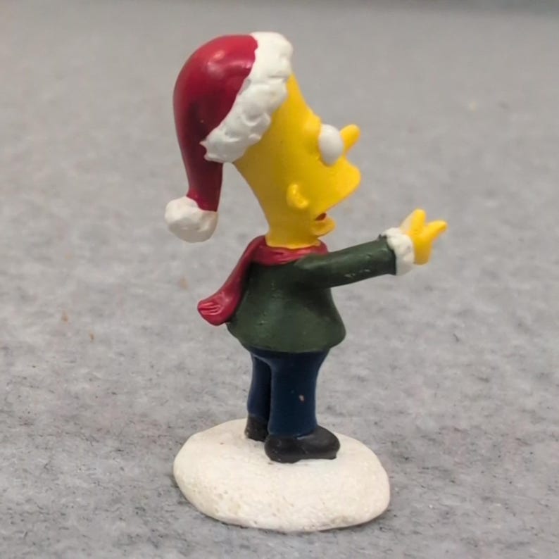 The Simpsons Hawthorne Village Bart Watch Out Homey Figurine 2005 Santa Hat image 2