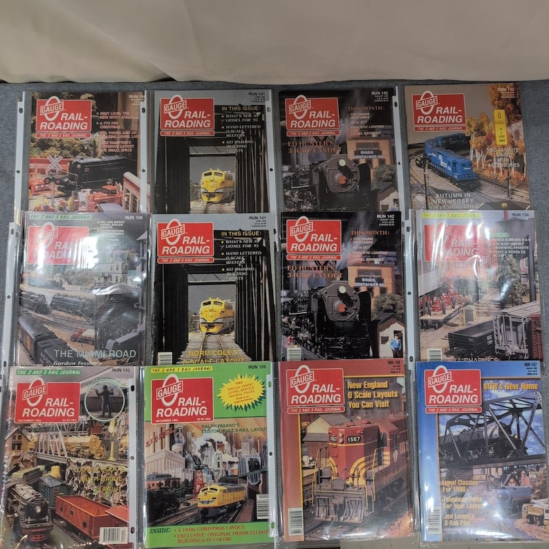 Lot of 12 O Gauge Railroading Magazines 2 and 3 Rail Journal Lionel Train Layout image 1