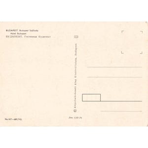 Vintage Hotel Budapest Ungarn Mehransicht-Postkarte, Mid-Century Modern Interieur Bild 2