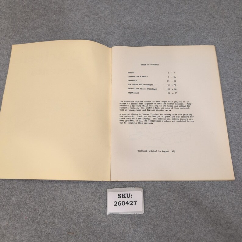 Ricettario vintage del 1985 della LBC Acteens Rainbow Recipes Women's Missionary Union. immagine 2