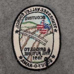 Tennessee Valley Council Scout-O-Rama 1991 Bridge to the Future Boy Scout Patch image 2