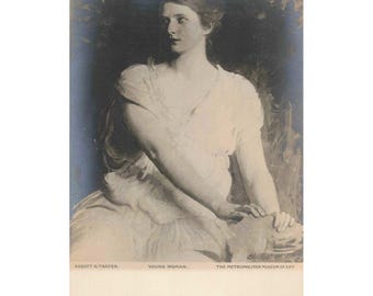 Abbott H Thayer Young Woman Metropolitan Museum of Art Vintage Postcard
