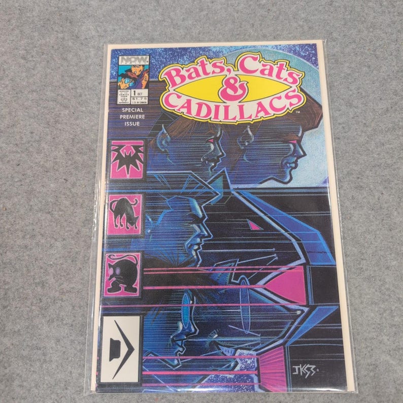 Bats Cats & Cadillacs 1 Special Premiere Issue Topps Comics 1990 Vintage Comic image 1