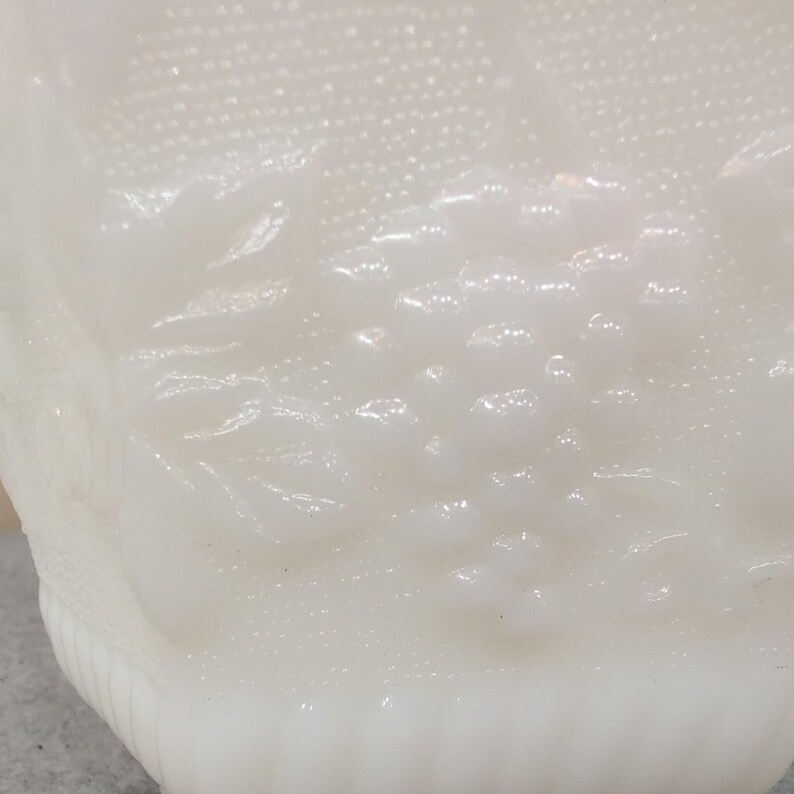 Fire-King Milk Glass Harvest Grape Hexagonal Planter White VTG Anchor Hocking image 4