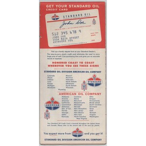 Vintage 1963 Michigan Road Map Standard Oil American Oil Company image 2