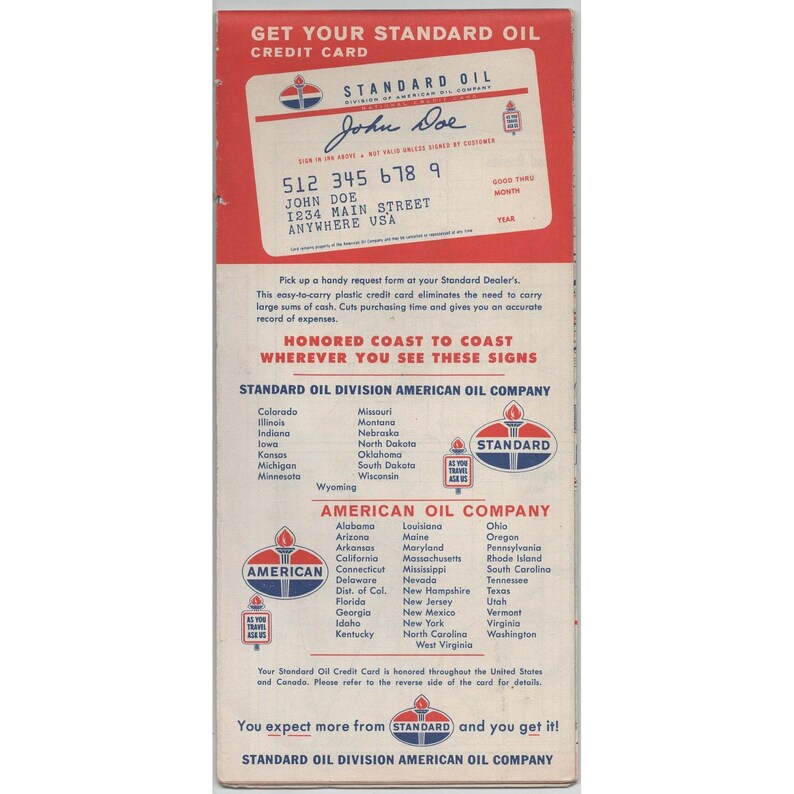 Vintage 1963 Michigan Road Map Standard Oil American Oil Company image 2
