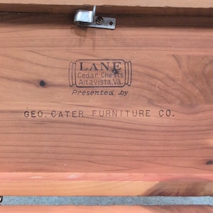 Vintage Lane Cedar Chest Miniature Jewelry Trinket Box Geo Cater Furniture Co image 6