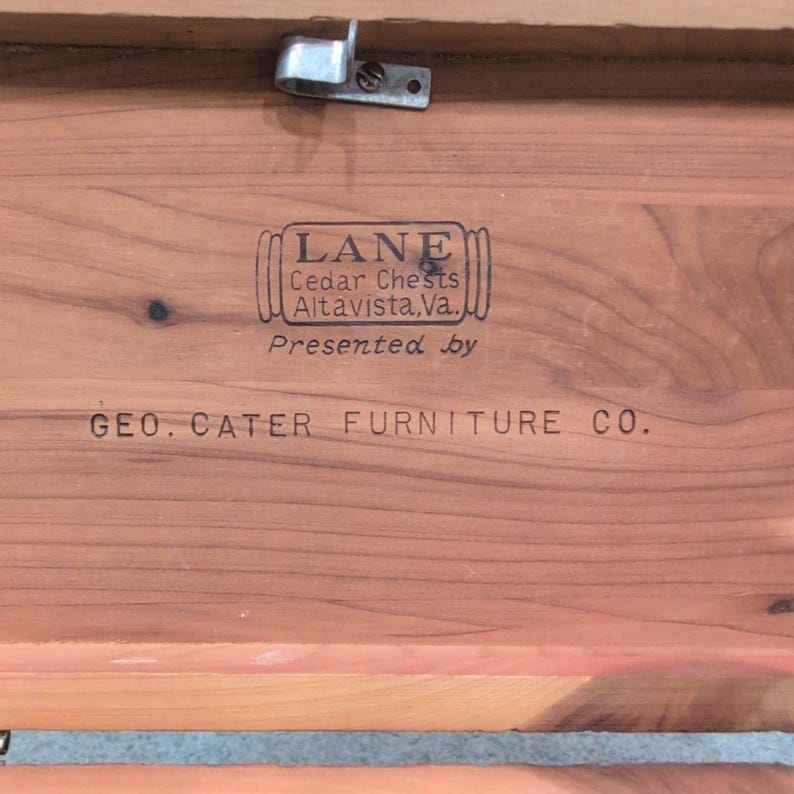Vintage Lane Cedar Chest Miniature Jewelry Trinket Box Geo Cater Furniture Co image 6
