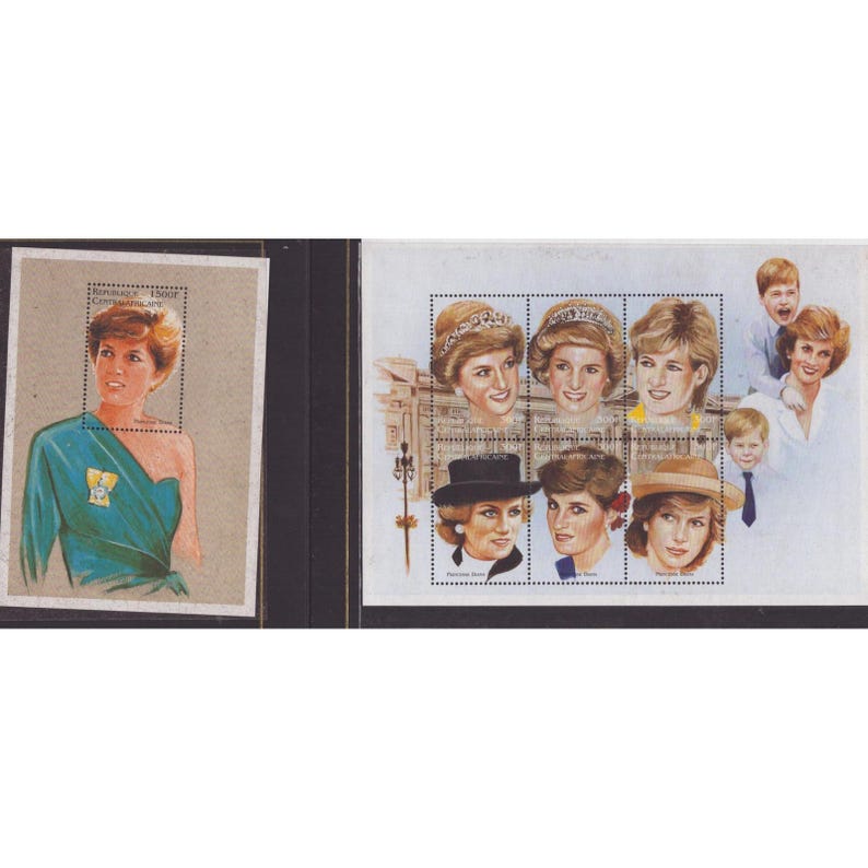 Princess Diana In Memoriam Stamp Booklet Republique Centrafricaine 1961-1997 image 2