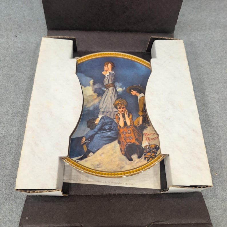 Norman Rockwell Waiting on the Shore Collector Plate Rediscovered Women Knowles image 5
