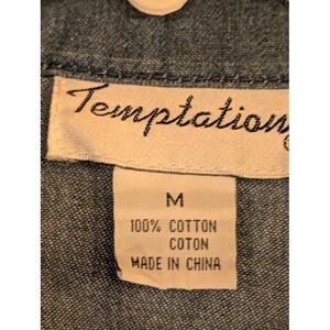 Vintage Temptations Ärmelloses Denim-Shirt Blumenstickerei M Bild 3