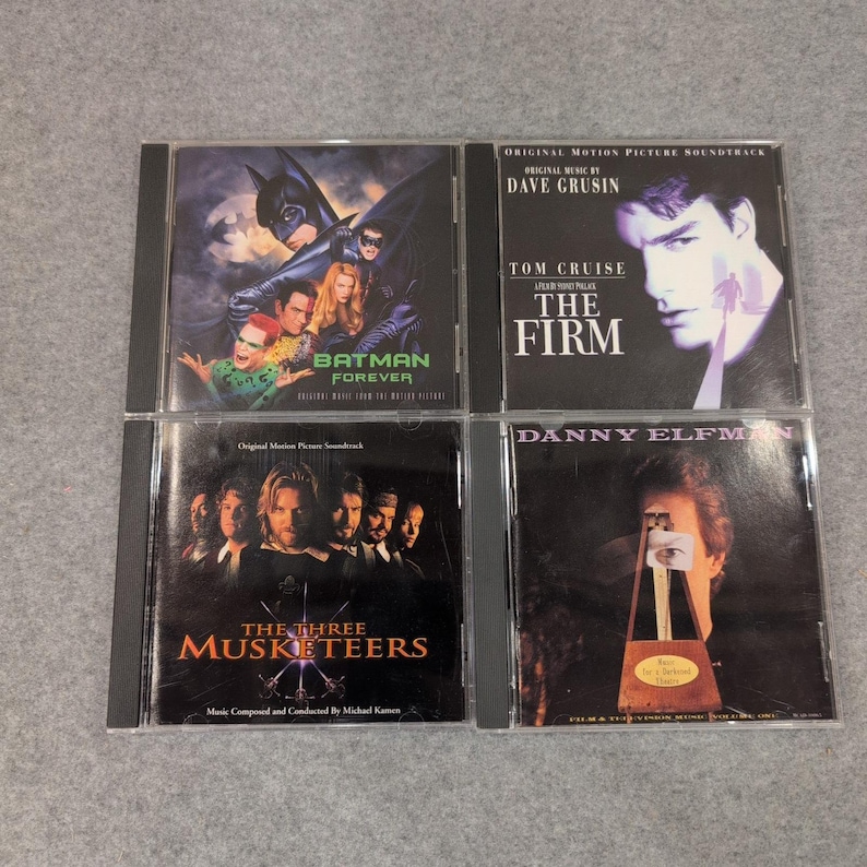 90s Movie Soundtrack CD Lot Batman Forever The Firm Three Musketeers Dan Elfman image 1