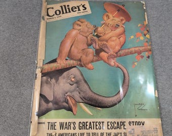 Collier's Magazine March 3 1945 Lawson Wood Cover War's Greatest Escape Story