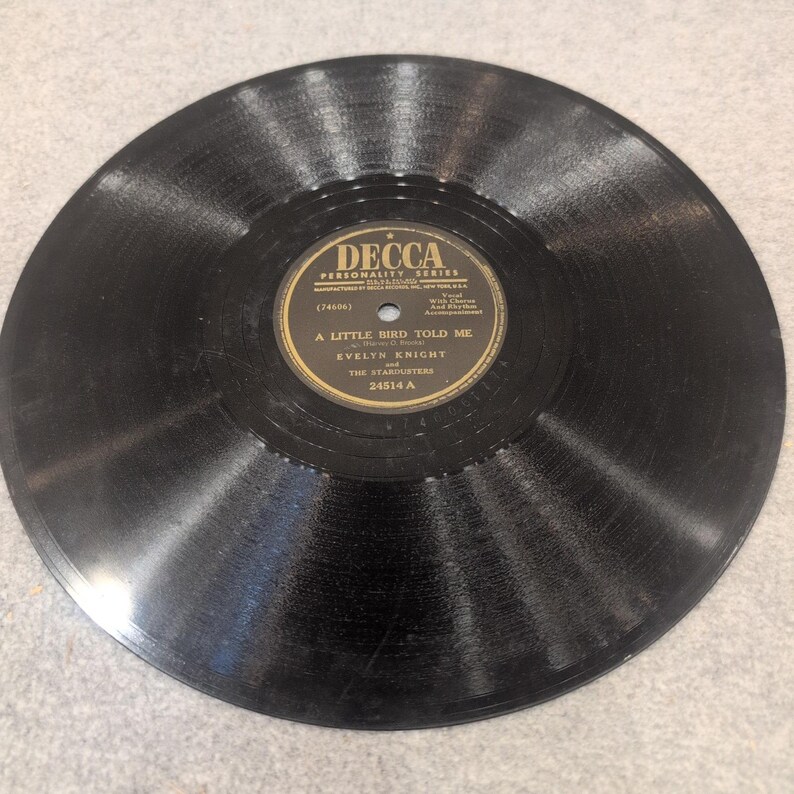 Evelyn Knight A Little Bird Told Me Decca 24514 78 RPM Shellac Record 1948 VG image 3