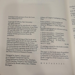 Police Violence Understanding Controlling Abuse of Force Geller Toch Yale 1996 image 2