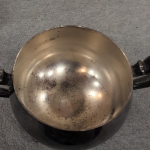 Vintage Silver Plated Footed Sugar Bowl with Lid Ornate Handles Tarnish Decor image 6