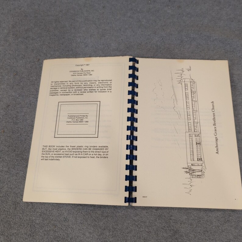 A Recipe Sampler Anchorage Grace Brethren Church Cookbook 1987 Alaska Vintage image 2