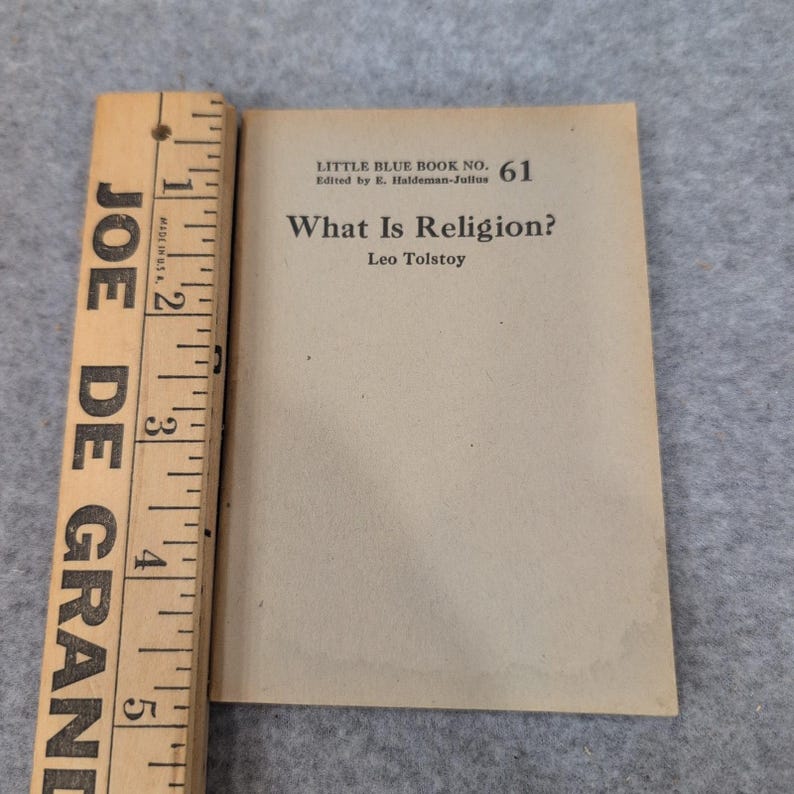 Little Blue Book No 61 What Is Religion? Leo Tolstoy Vintage 1920s Booklet image 1